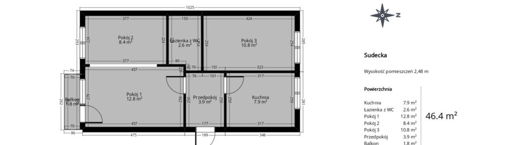Sudecka-46m2-rozkład-3pok-balkon-miejskie-piwnica.
