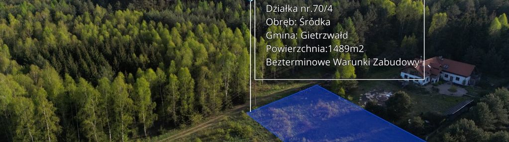 Działka z warunkami zabudowy, otoczona lasami