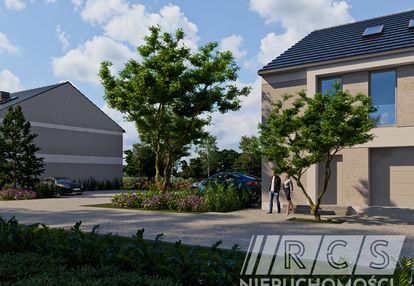 Duży, skrajny szereg z garażem w karwianach