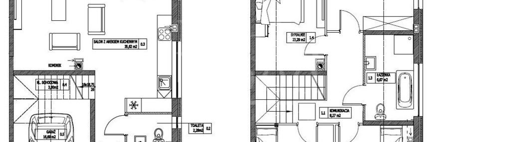 Bliźniak z 4 sypialniami, garaż i ogród i zieleń