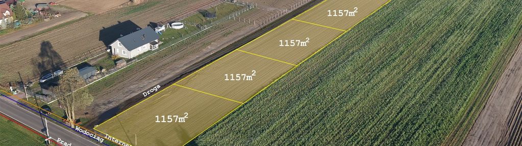 Działki budowlane z mediami – czarnów gm. leszno