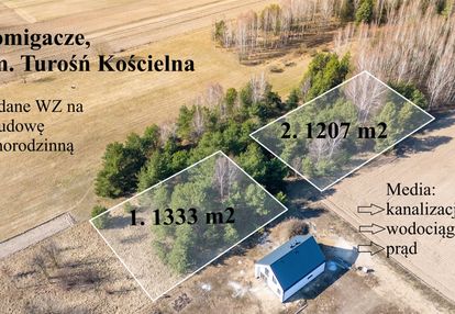 *działki z wydanymi wz* pomigacze*1207 m2*1333m2*