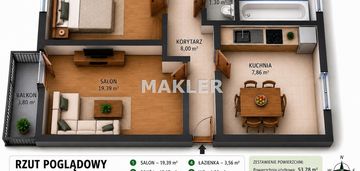 2 pokoje | 53 m² | balkon | piwnica | fordon |
