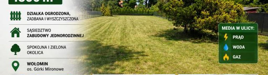Działka budowlana 1500 m² | ogrodzona | media