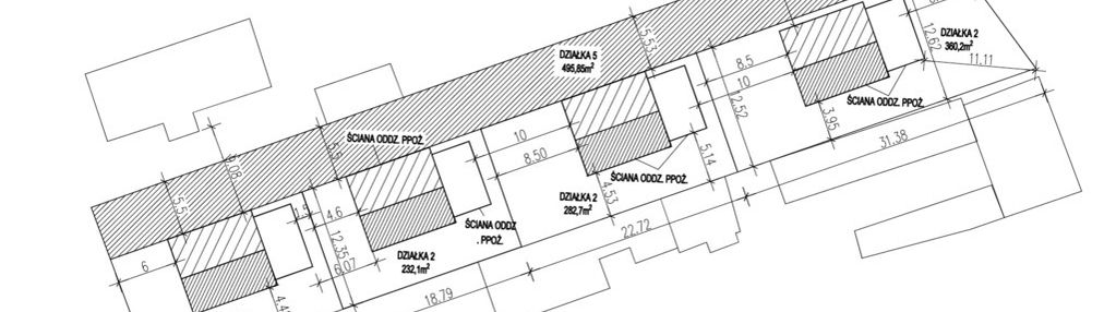 Działka dla dewelopera - koncepcja 4 domów