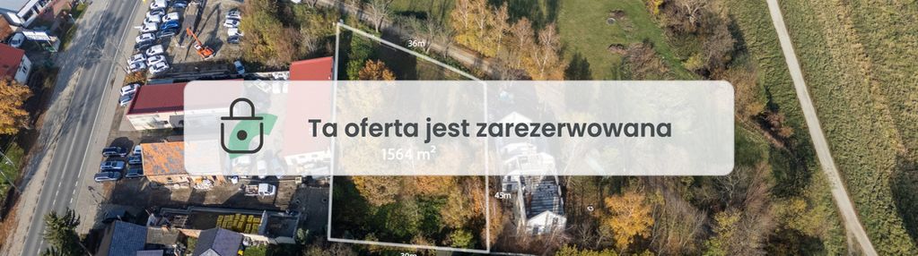 Działka usługowa 1564 m2, przy zjeździe z aow, wz