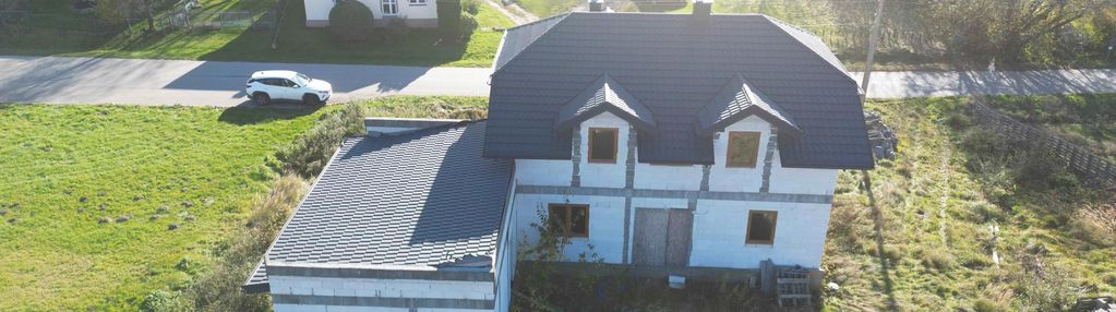 Duża działka 6300m2 z nowym domem do wykończenia.