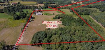 Grunt-6 ha z domem i budynkami,gm.skępe,potencjał