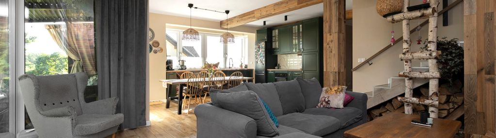 Dom nad doliną - enklawa z lasem w ogrodzie