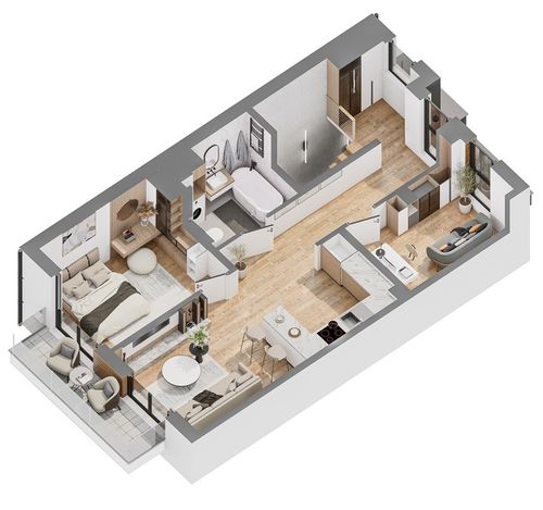 Nowość! 3 pokoje, balkon, salon 24m2, poddasze