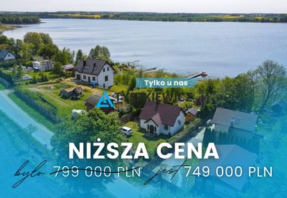 Dom z linią brzegową jeziora dzierzgoń