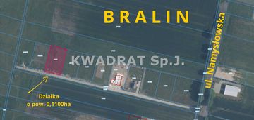 Działka o pow. 1100 m2 – bralin ul. namysłowska