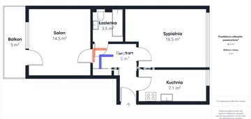 ⭐️balkon⭐️rozkład⭐️51 m2⭐️2 pokoje⭐️cegła⭐️zarzew