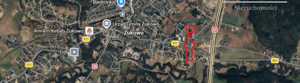 Działka pod dom lub usługi – 1240 m² | żukowo |