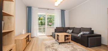 Wynajem|55,6m2|2 pokoje|balkon|parter