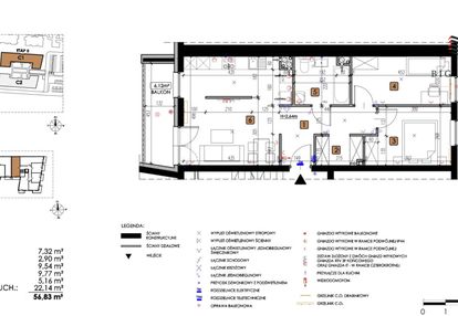 Czechów / mieszkanie 56m2 / trzy pokoje / nowe