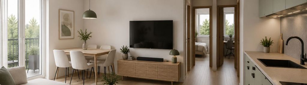 Odbiór w tym roku-3 pokoje z widokiem na zieleń