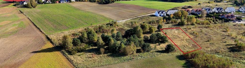 Płaska działka budowlana!granica dąbrowy i banina!