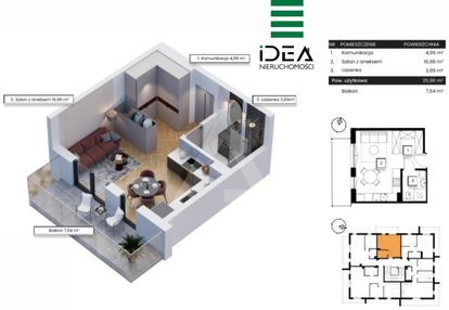Kawalerka nowe budownictwo - 8m2 taras