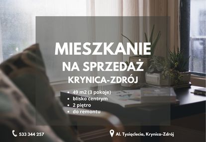 3 pokoje, 49 m² – blisko centrum krynica-zdrój