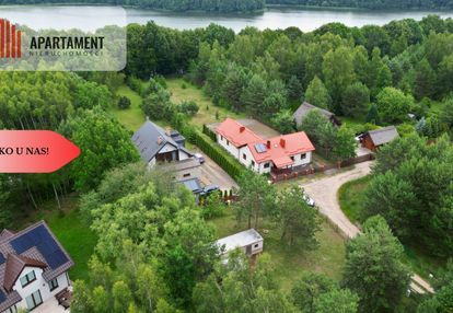 Działka budowlana zadrzewiona las jezioro