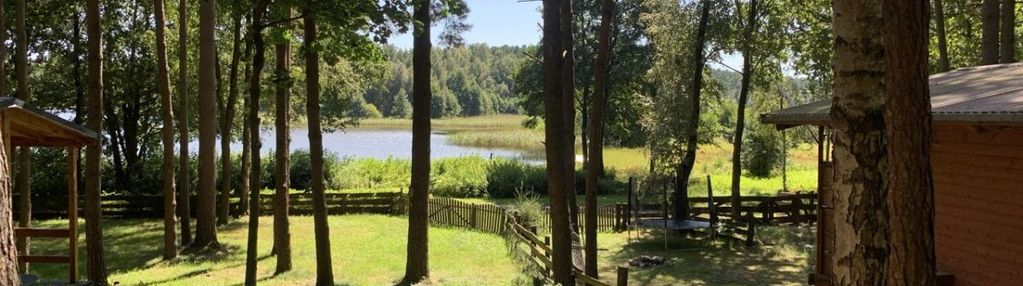 Domek w lesie, widok na jezioro jeleńska huta
