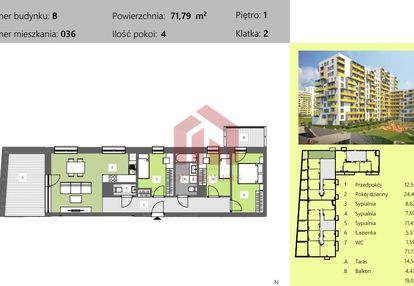 Ponad 71m2 4 pokoje w cenie 7500/m2 gotowe
