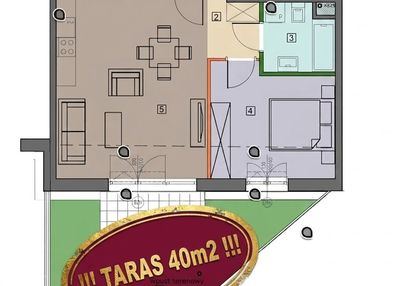 !!! 2 pokoje apartament premium taras 40 m2 !!!