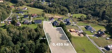 Widokowa działka w sąsiedztwie lasu i łąk