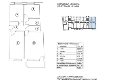 Mieszkanie na sprzedaż 3 pokoje 73m2