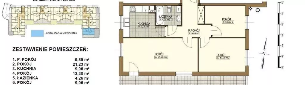 68 m2 - 3-pokojowe mieszkanie na Jagodnie
