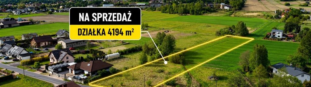 Działka 4195 m², wszystkie media, spokojna okolica