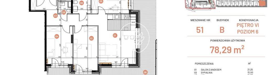 Przedostatnie piętro, cztery pokoje, widok na brdę