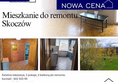 3-pokoje, jasne mieszkanie z dwoma balkonami , 3 piętro, skoczów