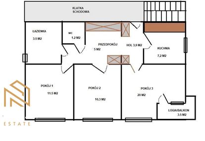 66 m2  /3  pokoje/ garaż
