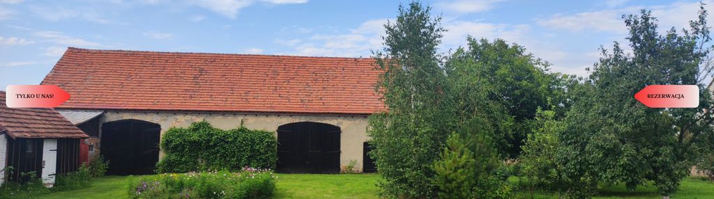Działka rolna z dużą stodołą.