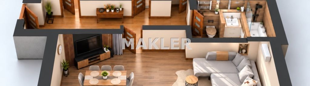 3 pokoje | 64 m² | klimatyzacja | loggia | fordon