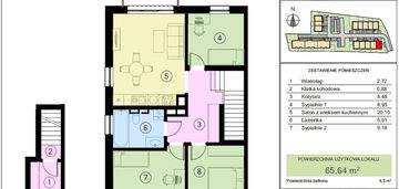 Mieszkanie 65 m2 na piętrze, 4 pokoje, bez pcc