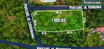Działka z przyczepą kempingową w otoczeniu lasu