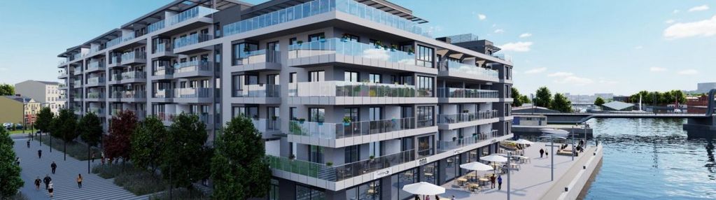 Inwestycja na wyspie łasztownia, widok na odrę