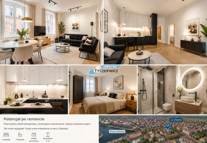 4 pokoje blisko nowej motławy | kamienica | 75 m²