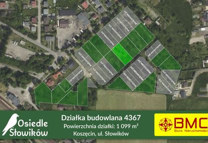 Działka budowlana koszęcin 1099m2 słowików