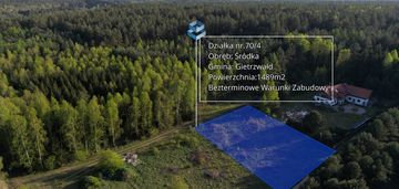 Działka z warunkami zabudowy, otoczona lasami