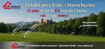 Działki przy lesie – 15 min do kielc