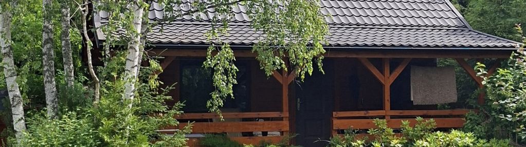 Działka budowlana z domkiem drewnianym kaszuby