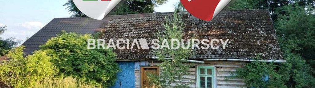 Działka rolna z drewnianym domem nowa wieś