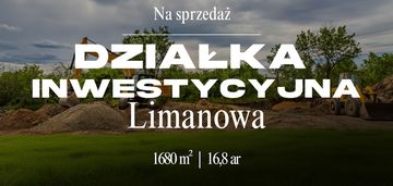Działka inwestycyjna | 16,8 ar | mpzp | limanowa