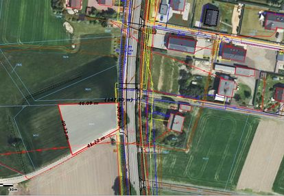 Wyry działka budowlana 1245 m² na dom + biznes