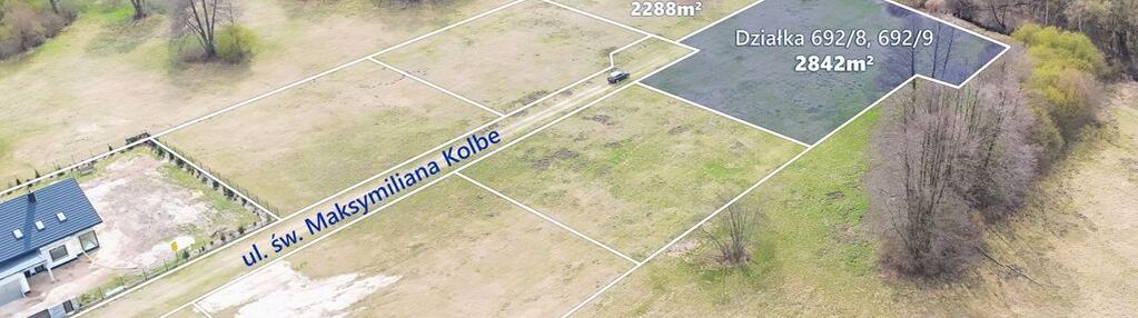 Działka nad rzeką , pow. 2842 m2 budy zosine / wz