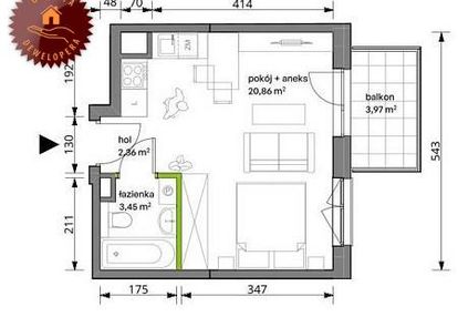 Kawalerka od dewelopera włochy można zrobić 2 pok przy skm